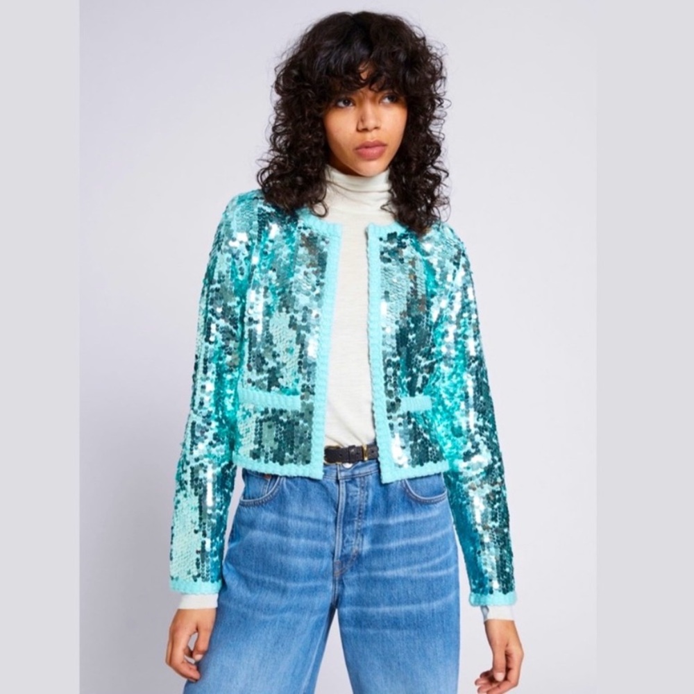 NWT & Other Stories Sequin Sweater Jacket - Picture 3 of 5